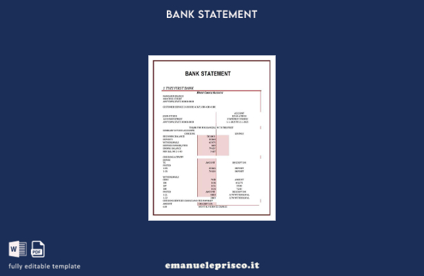 stile verificato Nigeria Primo modello di parole dell'estratto conto bancario